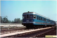 ALn 668.07 + rimorchio Ln 664.28 della ferrovia Suzzara Ferrara in partenza da Mantova il 23/04/1988