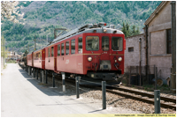 ABe 4/4 44 in partenza da Tirano nella primavera 1987  