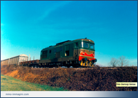 D343 2001 in corsa tra Renate e Besana. Queste locomotive sono praticamente scomparse dalla linea visto che il servizio merci su Besana  praticamente cessato.