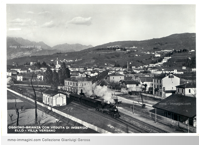Stazione di Oggiono Anni 50 740 in partenza per Molteno